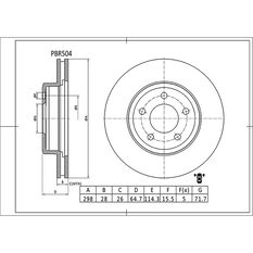 Bosch Disc Brake Rotor - Single, PBR504, , scaau_hi-res
