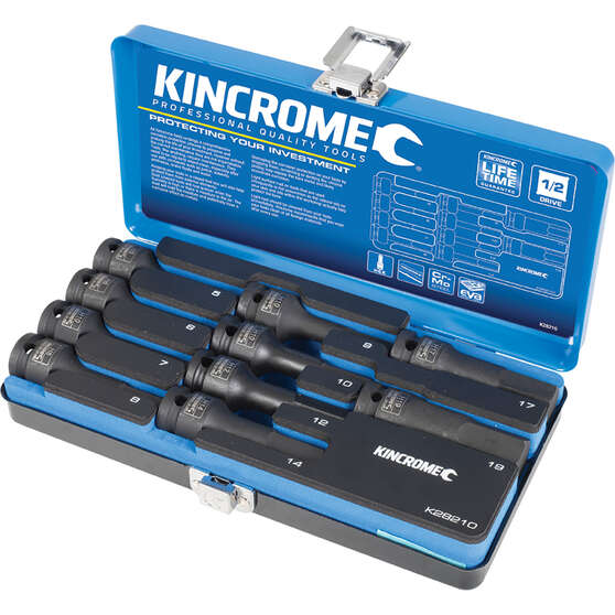 Kincrome Hex Impact Socket Set 1/2" Drive Metric 10 Piece, , scaau_hi-res