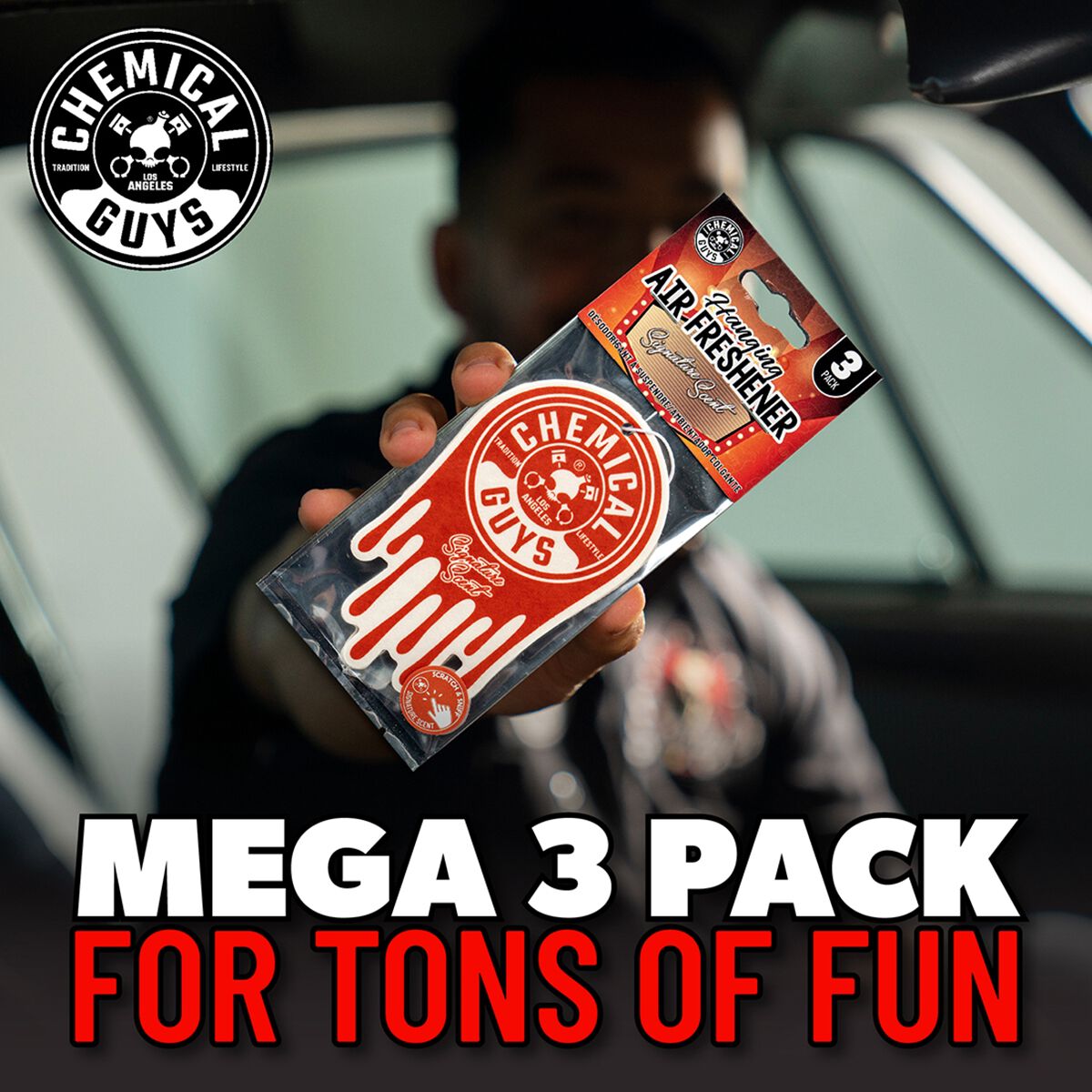 Chemical Guys Airfreshener 3 Pack Signature Scent, , scaau_hi-res