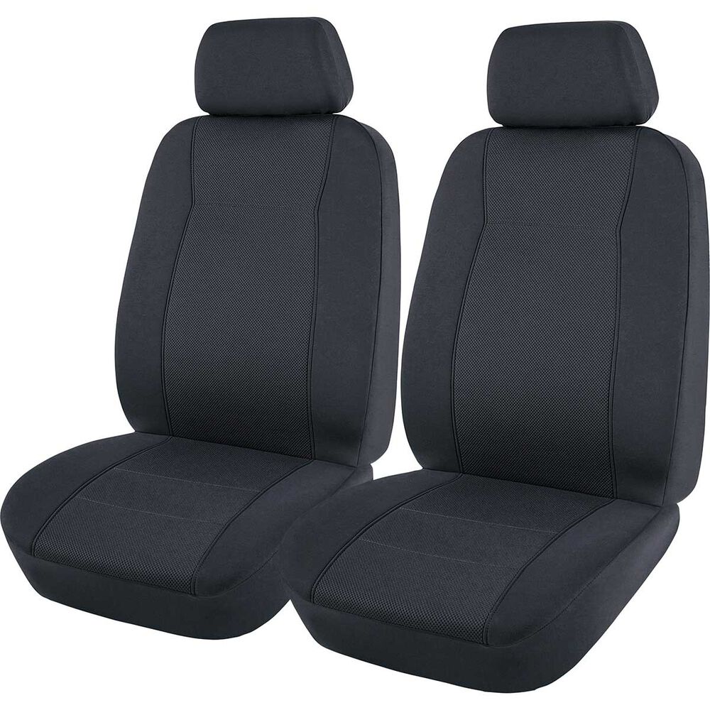 SCA Jacquard Seat Covers Charcoal, Adjustable Headrests, Airbag