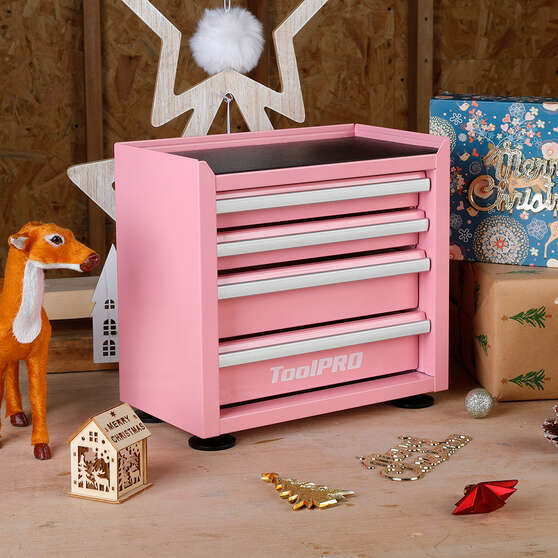 ToolPRO Mini Tool Cabinet 4 Drawer Pink, , scaau_hi-res