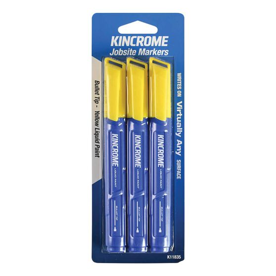 Kincrome Paint Marker 3 Pack Yellow & Bullet Tip, , scaau_hi-res