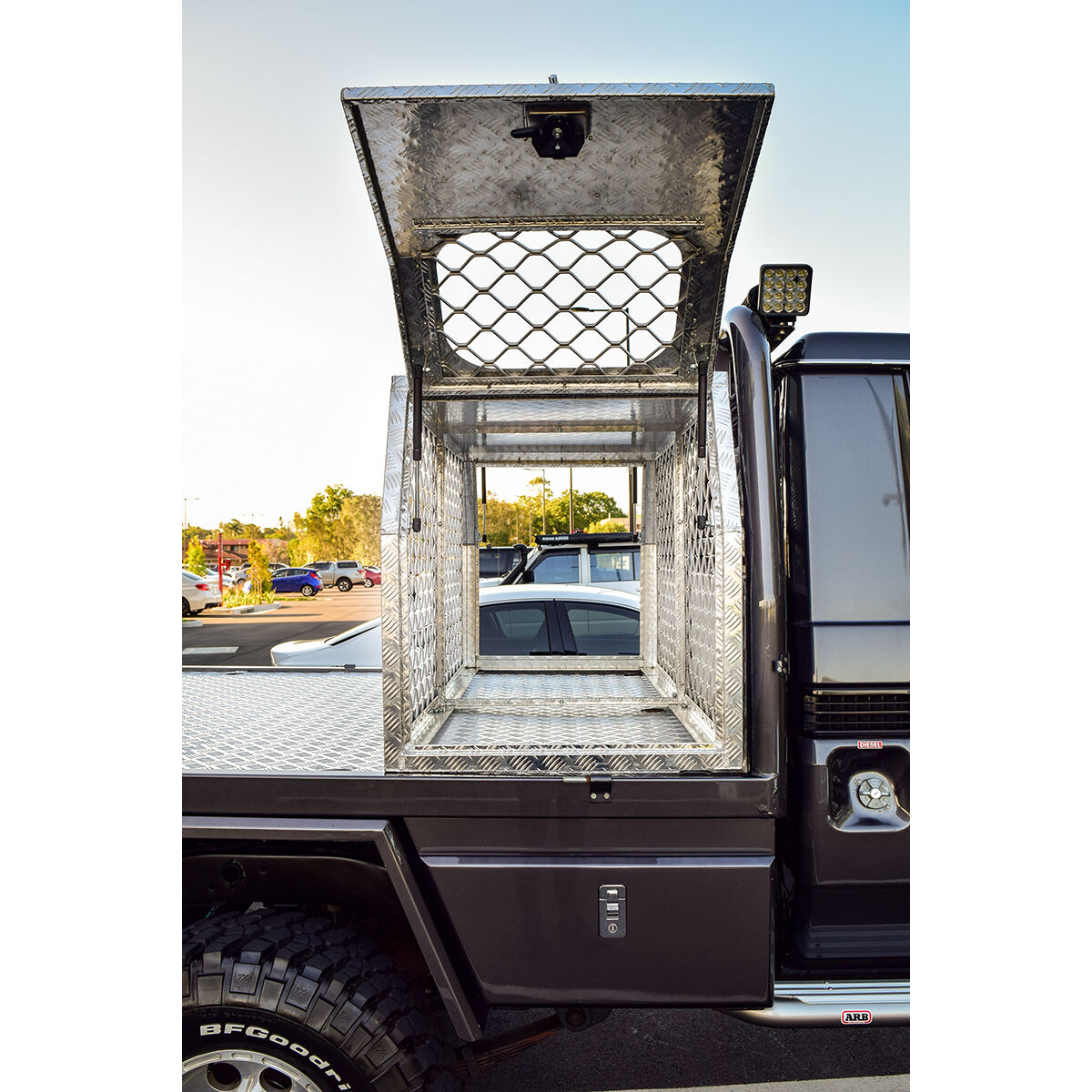 ToolPRO Dog Box - Modular, Aluminium Checker Plate, , scaau_hi-res