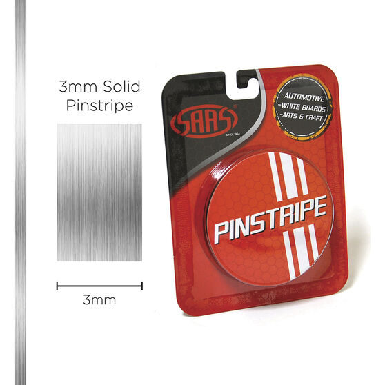 SAAS Pinstripe Solid Chrome Mylar - 3mm x 10m, , scaau_hi-res