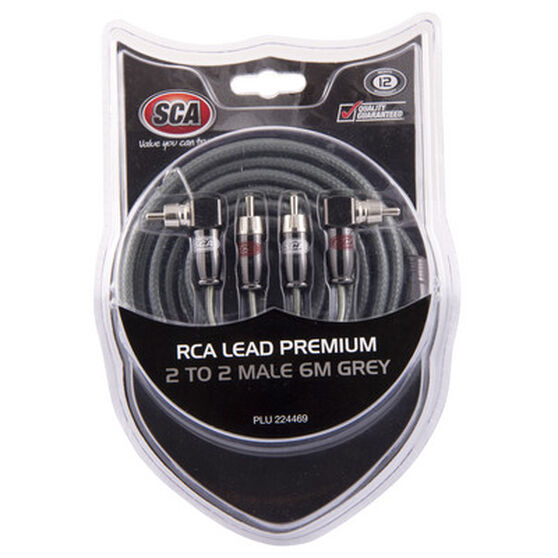 Sca Rca Lead 2 To 2 Male 6m Premium Grey Supercheap Auto