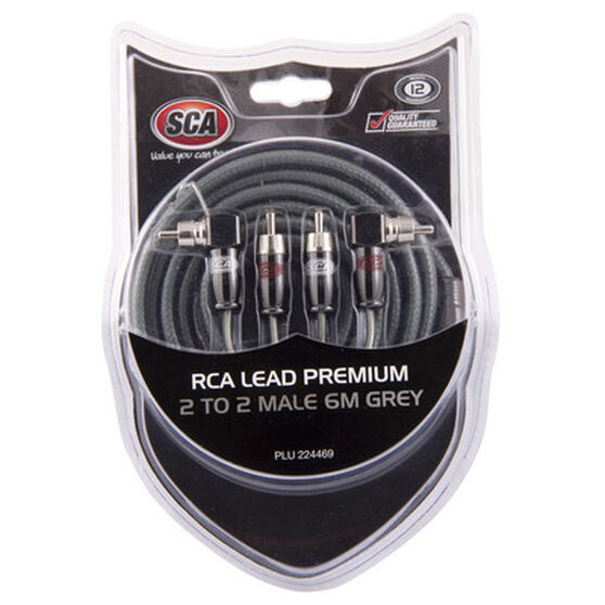 SCA RCA Lead - 2 to 2 Male, 6m, Premium, Grey, , scaau_hi-res