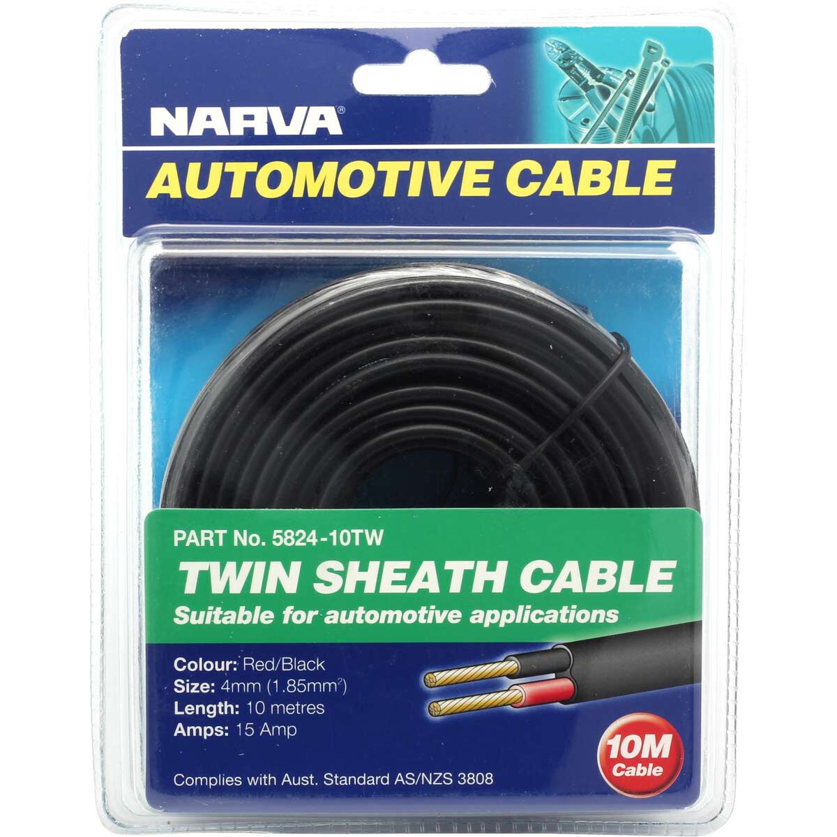 Narva Automotive Cable Twin Sheath 10 Metres 15 AMP, , scaau_hi-res