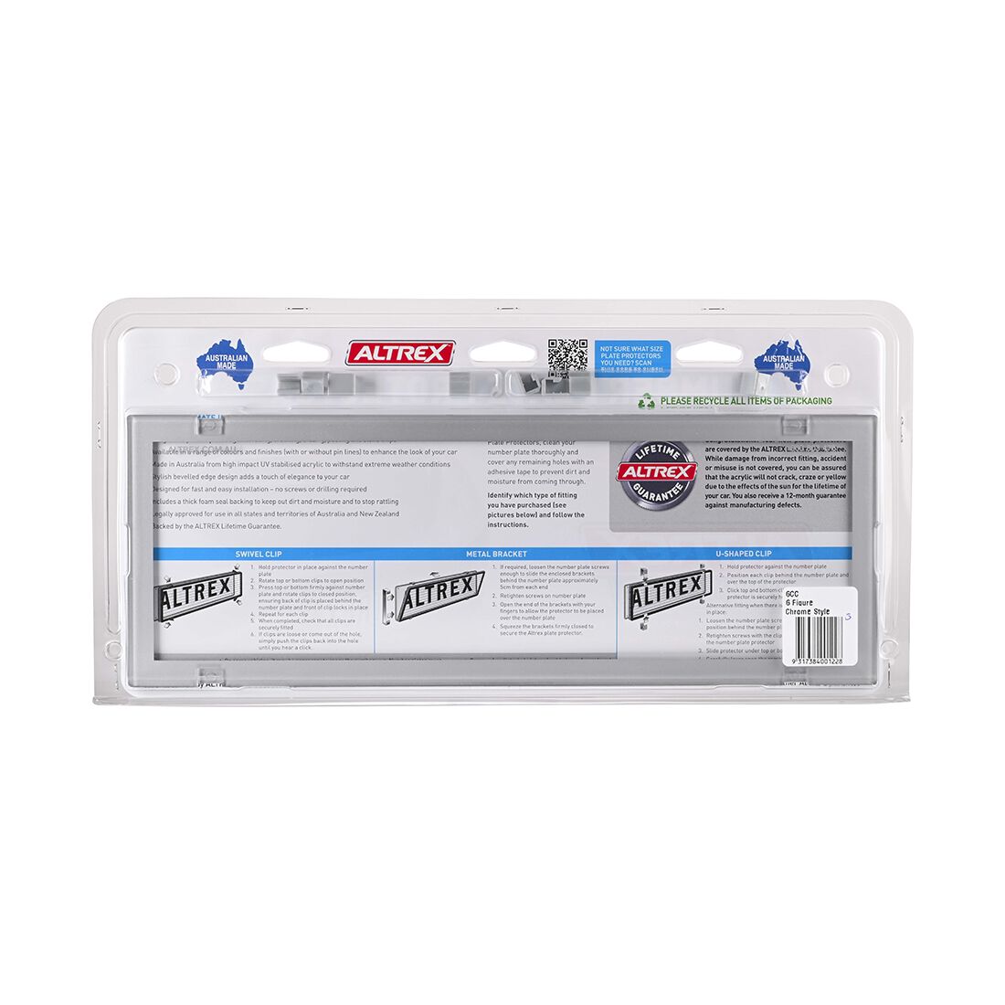 Altrex Number Plate Protector - 6 Figure Standard Clear 6CC, , scaau_hi-res