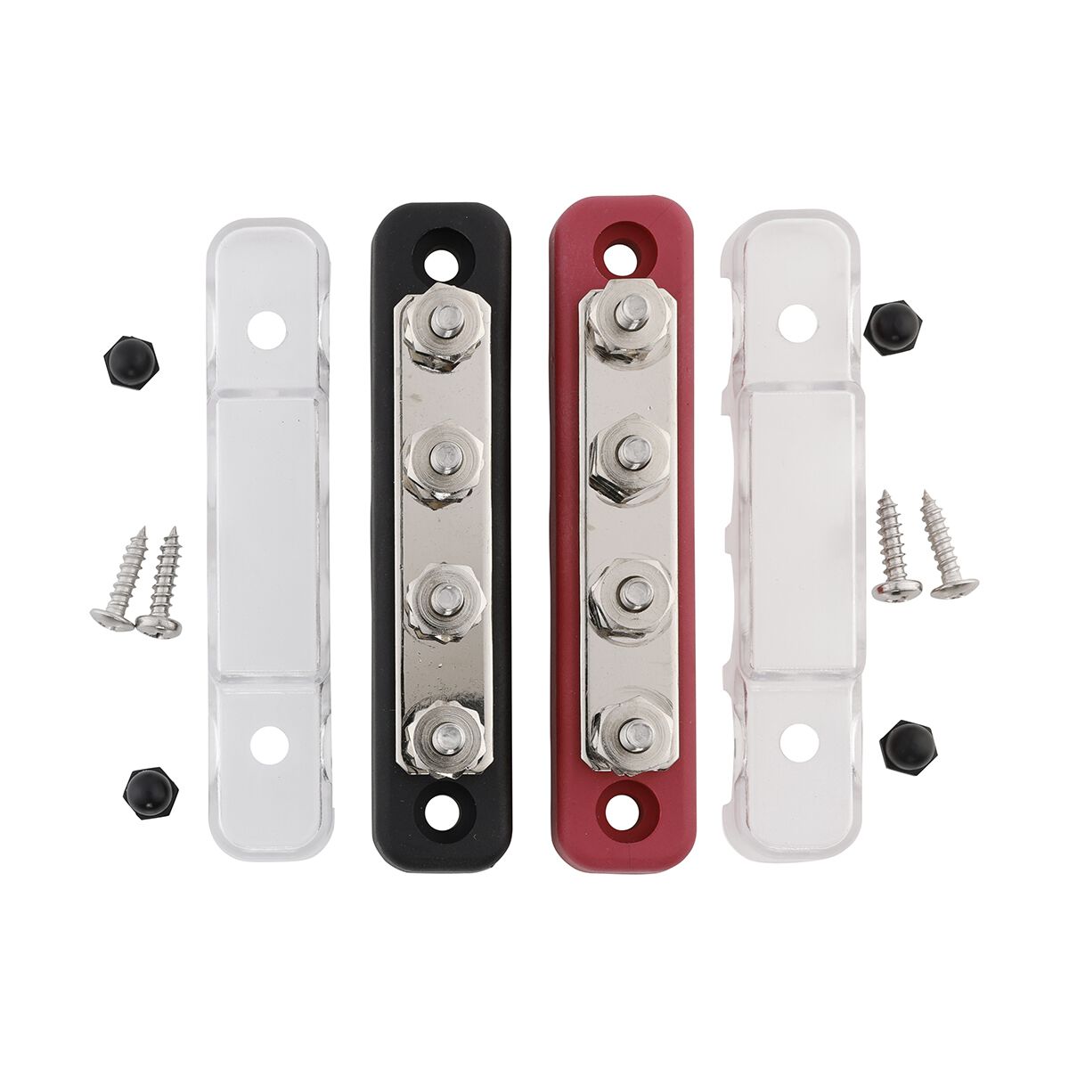 SCA Busbar 4 Stud, 100 Amp, Black & Red Pair, , scaau_hi-res