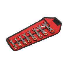 ToolPRO Stubby Ratcheting Spanner Set 8 Piece, , scaau_hi-res