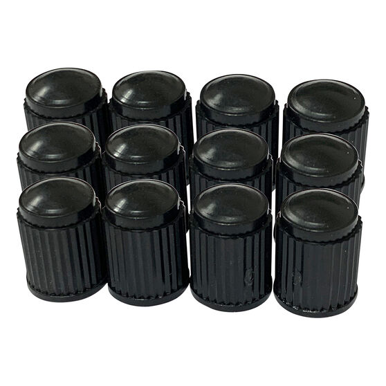 SCA Valve Caps Standard Black 12 Piece Supercheap Auto