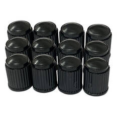 SCA Valve Caps Standard Black 12 Piece, , scaau_hi-res