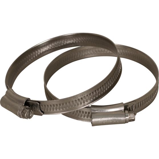 Calibre Hose Clamps - Stainless Steel, Solid Band, 60-80mm, 2 Pieces, , scaau_hi-res