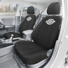 Dickies Repreve Polyester OG Black/White Logo Seat Covers Black Adjustable Headrests Airbag Compatible, , scaau_hi-res
