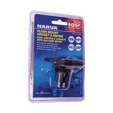 Narva Heavy Duty USB/USB-C socket with VOLT/AMP meter, , scaau_hi-res