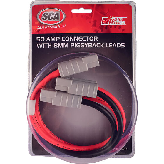 SCA 50 AMP Plug - Piggyback Lead, 30cm, 8 AWG, , scaau_hi-res
