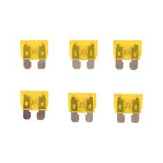 SCA Automotive Fuses - Standard Blade, 20 Amp, 6 Piece, , scaau_hi-res