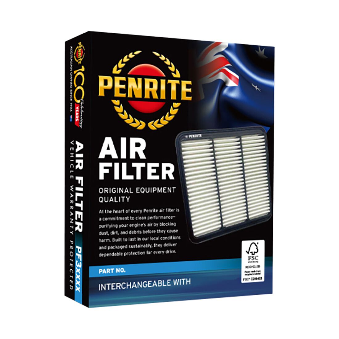 Penrite Air Filter PF3011 (Interchangeable with A1358), , scaau_hi-res