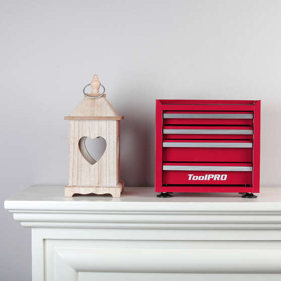 ToolPRO Mini Tool Cabinet 4 Drawer Red, , scaau_hi-res