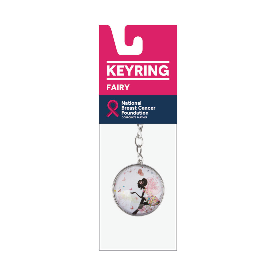 NBCF Pink Ribbon Fairies Keyring, , scaau_hi-res