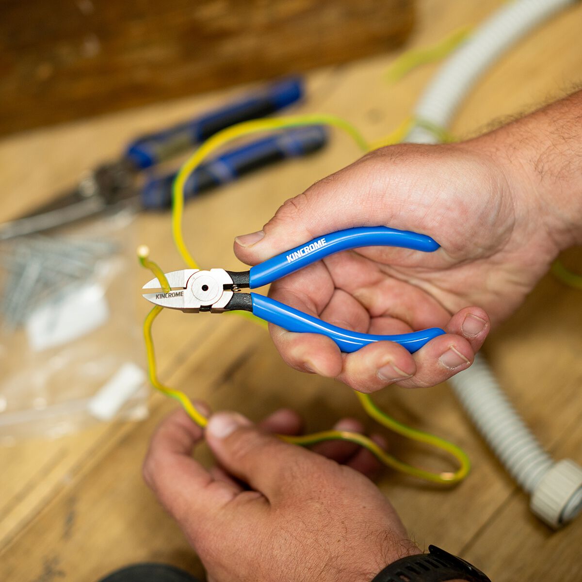 Kincrome Ultra Thin Flush Cut 160mm Vinyl Grip Pliers, , scaau_hi-res