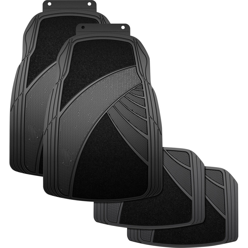 Armor All Combination Car Floor Mats Carpet/PVC Black Set of 4