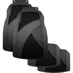 Armor All Combination Car Floor Mats Carpet/PVC Black Set of 4, , scaau_hi-res