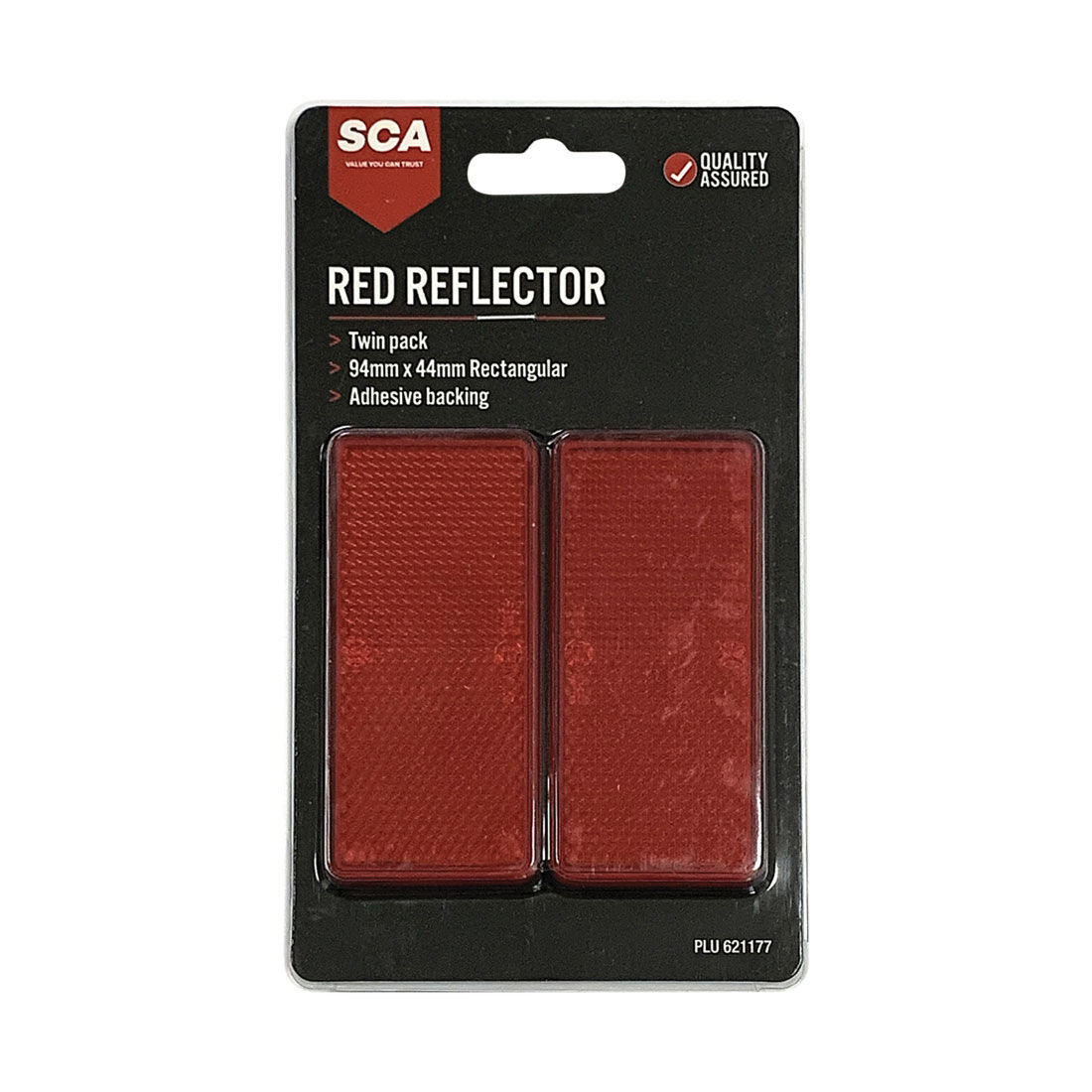 SCA Reflector Twin Pack Rectangular Red 94 x 44mm, , scaau_hi-res