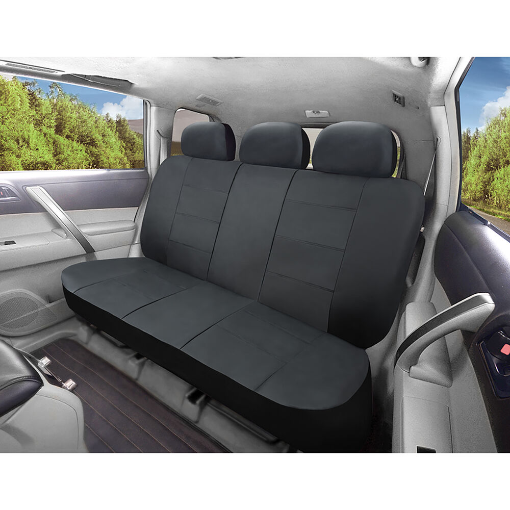 SCA Leather Look Seat Covers Black BuiltIn Headrestss Size 06H Rear
