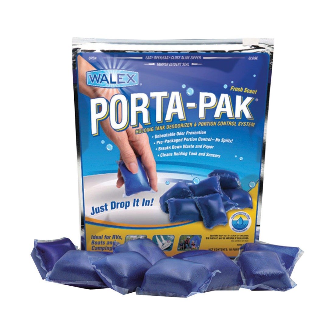 Walex Porta-Pak Toilet Additive Sachets - Ocean Breeze, 15 Pack, , scaau_hi-res