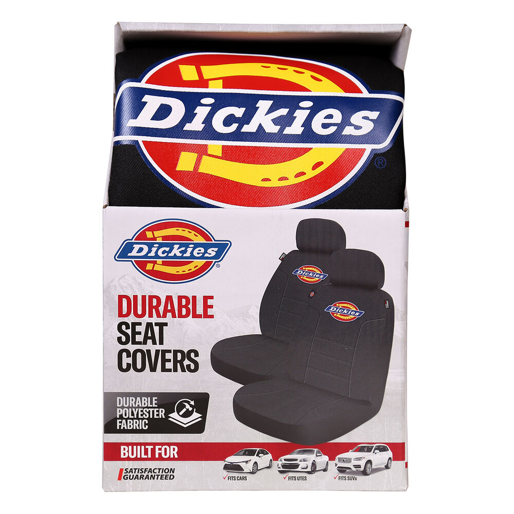 Dickies Polyester OG Logo Seat Covers Black Adjustable Headrests Airbag