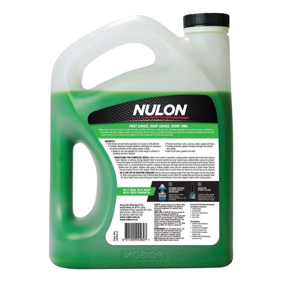 Nulon Green General Purpose Coolant Premix - 4 Litres, , scaau_hi-res