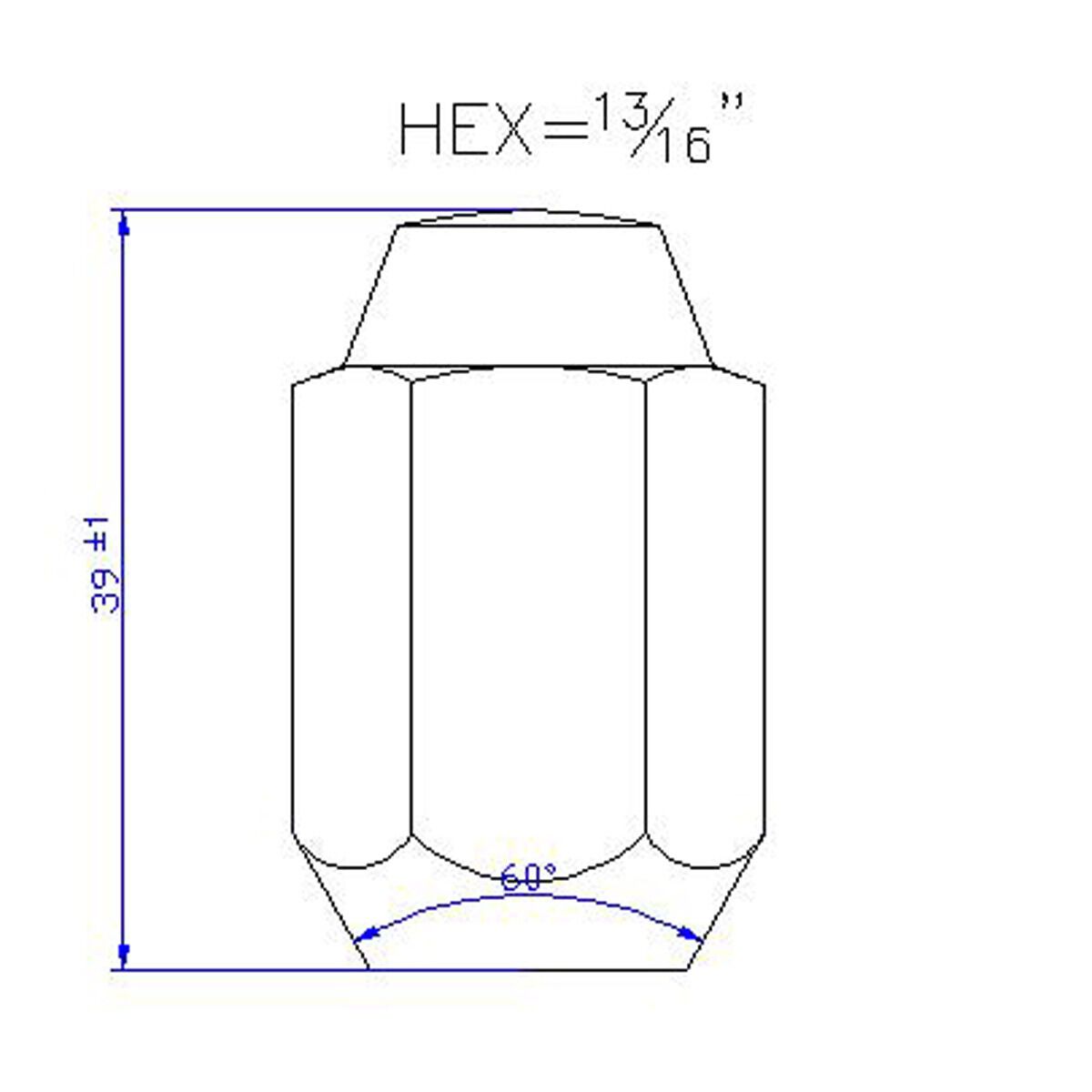 Calibre Wheel Nuts SN12FG, Tapered, 1/2", Suits Ford, , scaau_hi-res