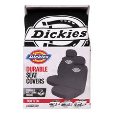 Dickies Polyester OG Black/White Logo Seat Covers Black Adjustable Headrests Airbag Compatible, , scaau_hi-res