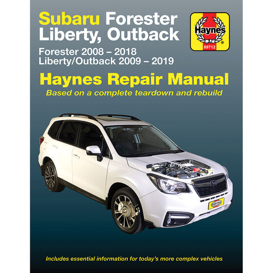 Haynes Repair Manual Subaru Forester 2008-2018, Liberty, Outback 2009-2019 89712, , scaau_hi-res