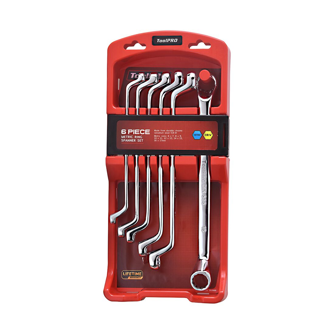 ToolPRO Spanner Set Double Ring End Metric 6 Piece, , scaau_hi-res