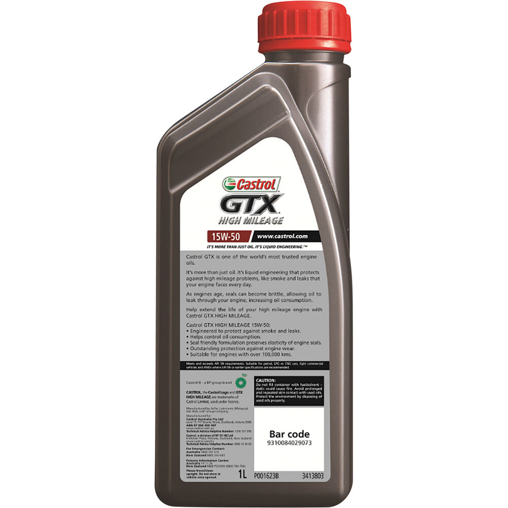 Castrol GTX High Mileage Engine Oil 15W50 1 Litre Supercheap Auto