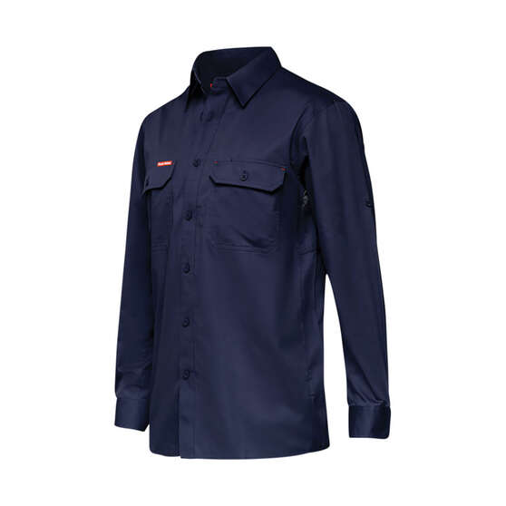 Hard Yakka Koolgear Vented Long-Sleeved Shirt Navy, Navy, scaau_hi-res