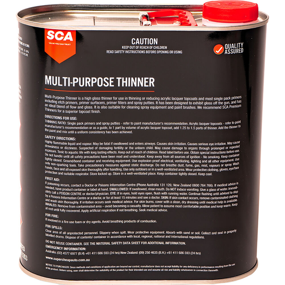 SCA MultiPurpose Thinner 4 Litre Supercheap Auto