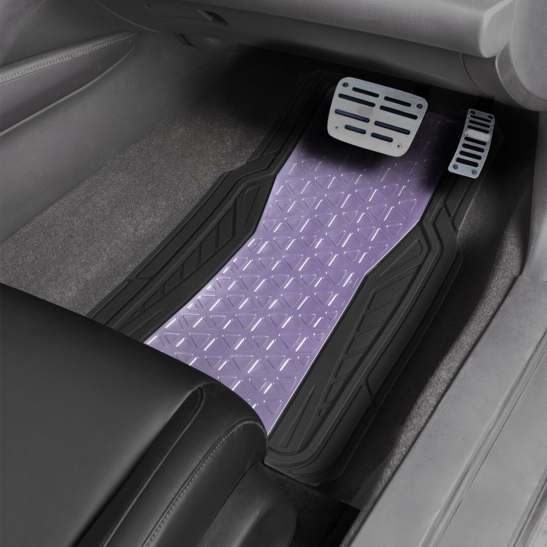 SCA Floor Mats PVC Rubber Pattern Purple Set of 4, , scaau_hi-res
