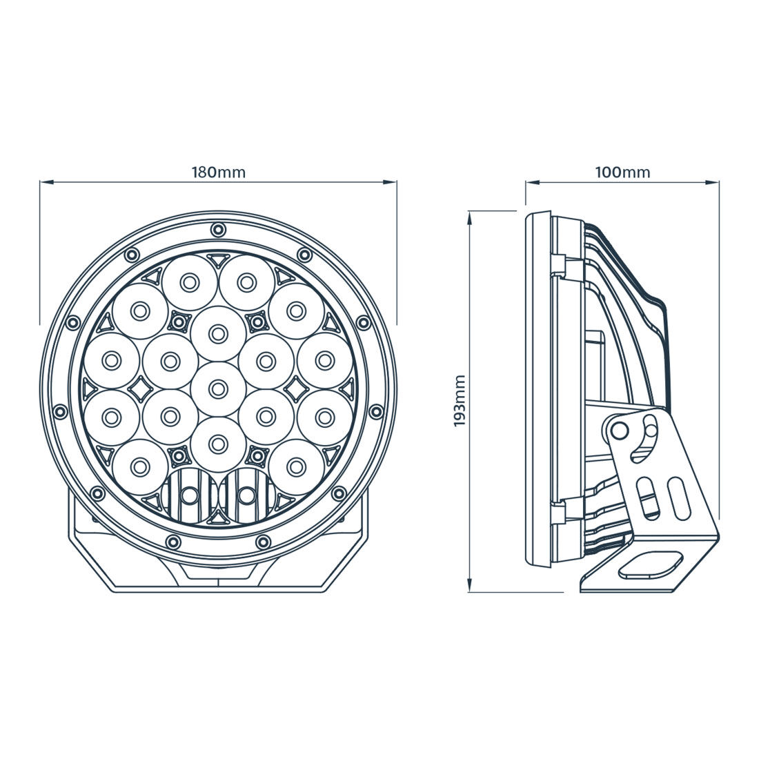Ridge Ryder LED Driving Light Kit w/ harness - 180mm 87W, , scaau_hi-res