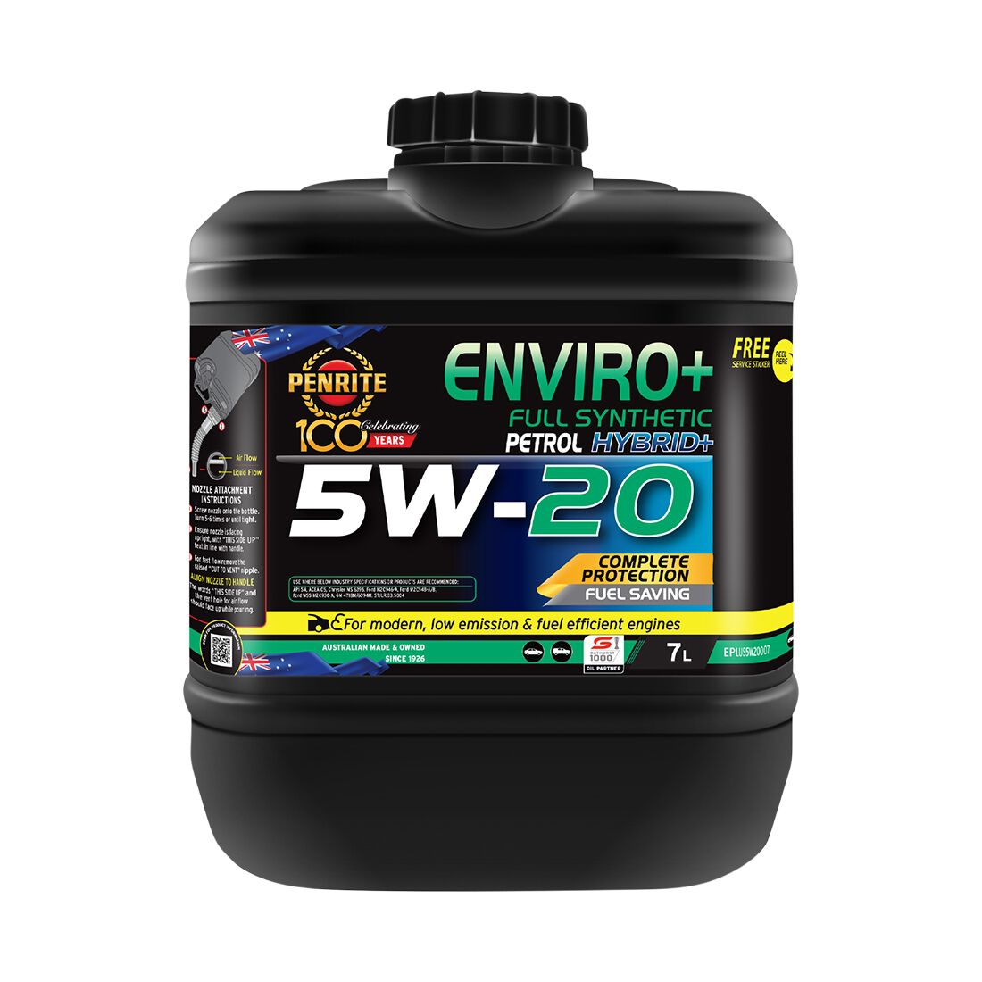 Penrite Enviro+ Engine Oil - 5W-20 7 Litre, , scaau_hi-res