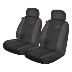 Armor All Defender Seat Covers Black/Grey Adjustable Headrests Airbag Compatible Pair, , scaau_hi-res