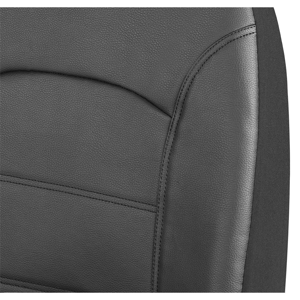SCA Leather Look Seat Covers Black Adjustable Headrests Airbag Compatible 30SAB, , scaau_hi-res