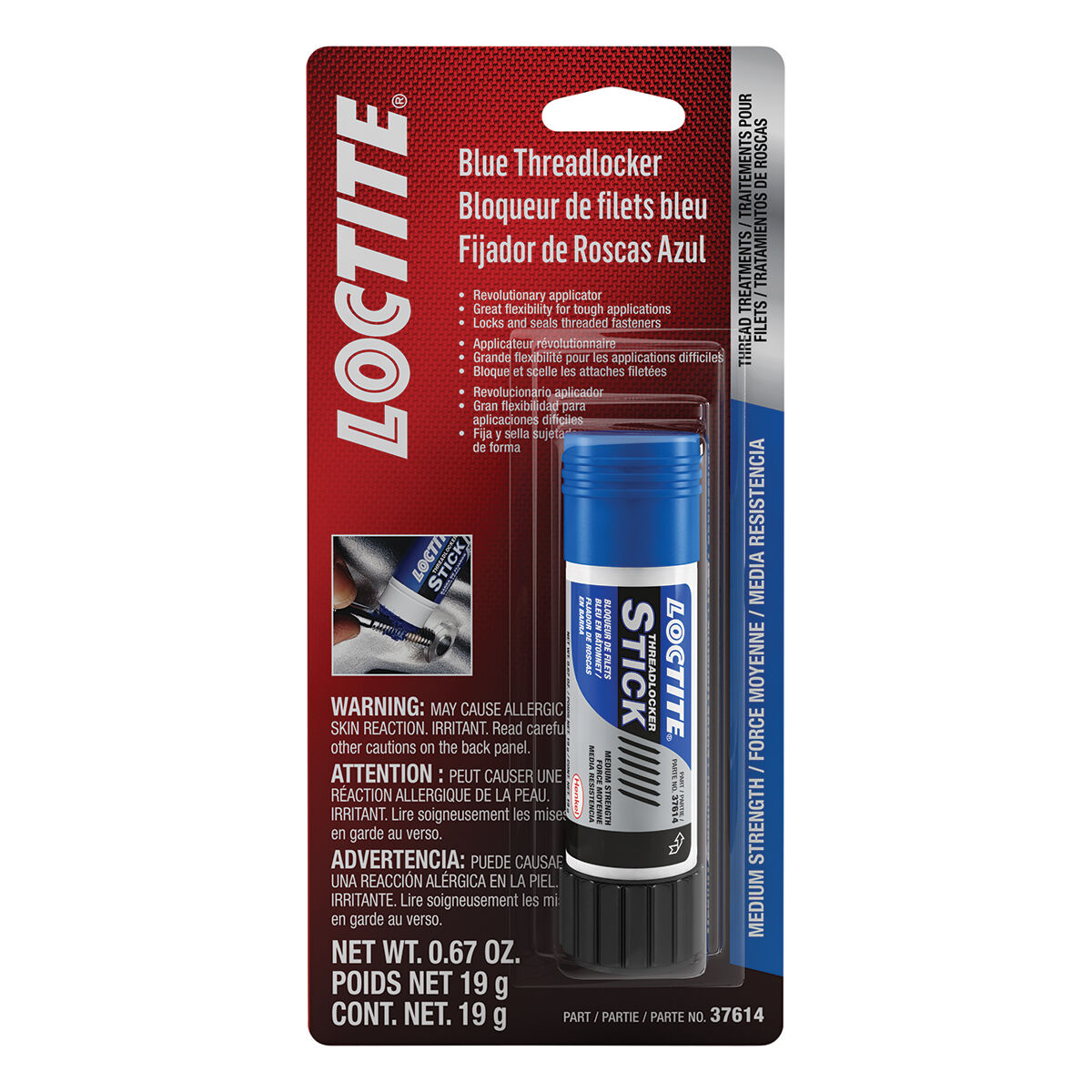 Loctite 248 Medium Strength Threadlocker Stick 19g, , scaau_hi-res