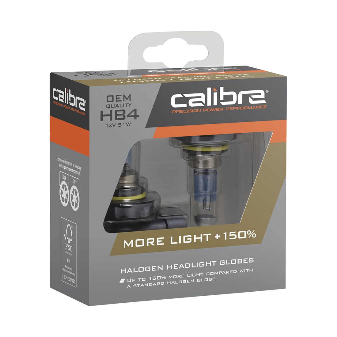 Calibre PLUS 150 Headlight Globes - HB4 - 12V - 51W, , scaau_hi-res