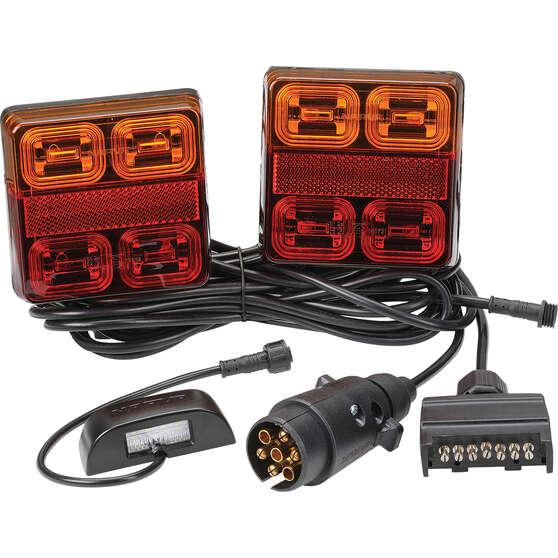 Narva 12V Box Trailer Lamp Plug & Play Kit Square Lamps MDL35, , scaau_hi-res