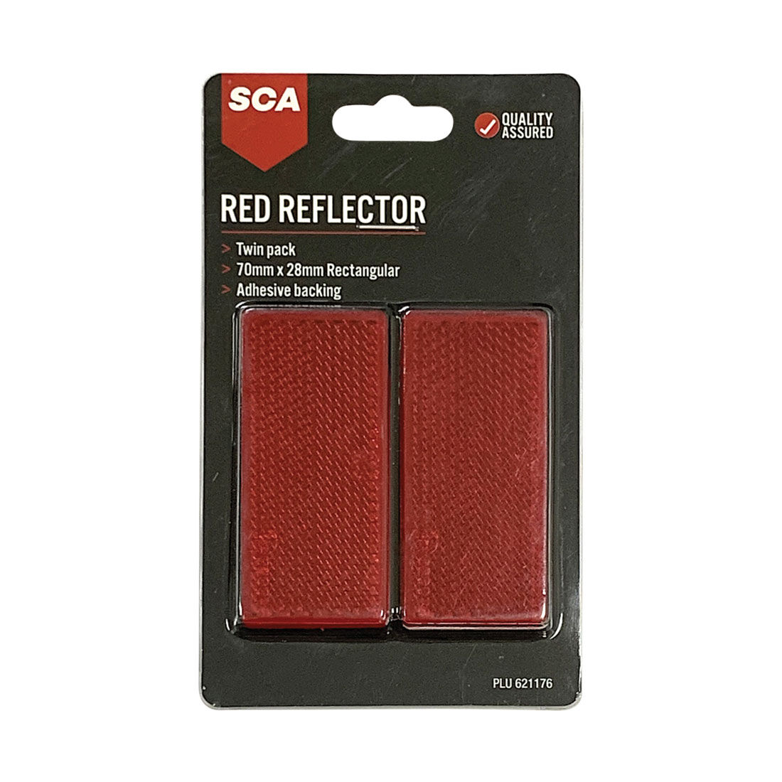 SCA Reflector Twin Pack Rectangular Red 70 x 28mm, , scaau_hi-res