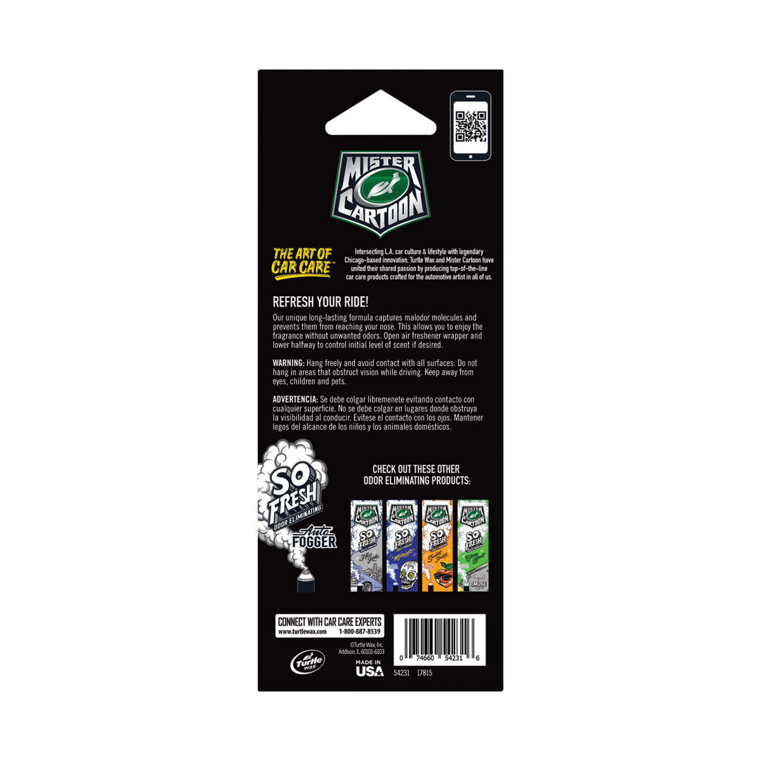 Turtle Wax x Mister Cartoon Air Freshener Newride 3 Pack, , scaau_hi-res