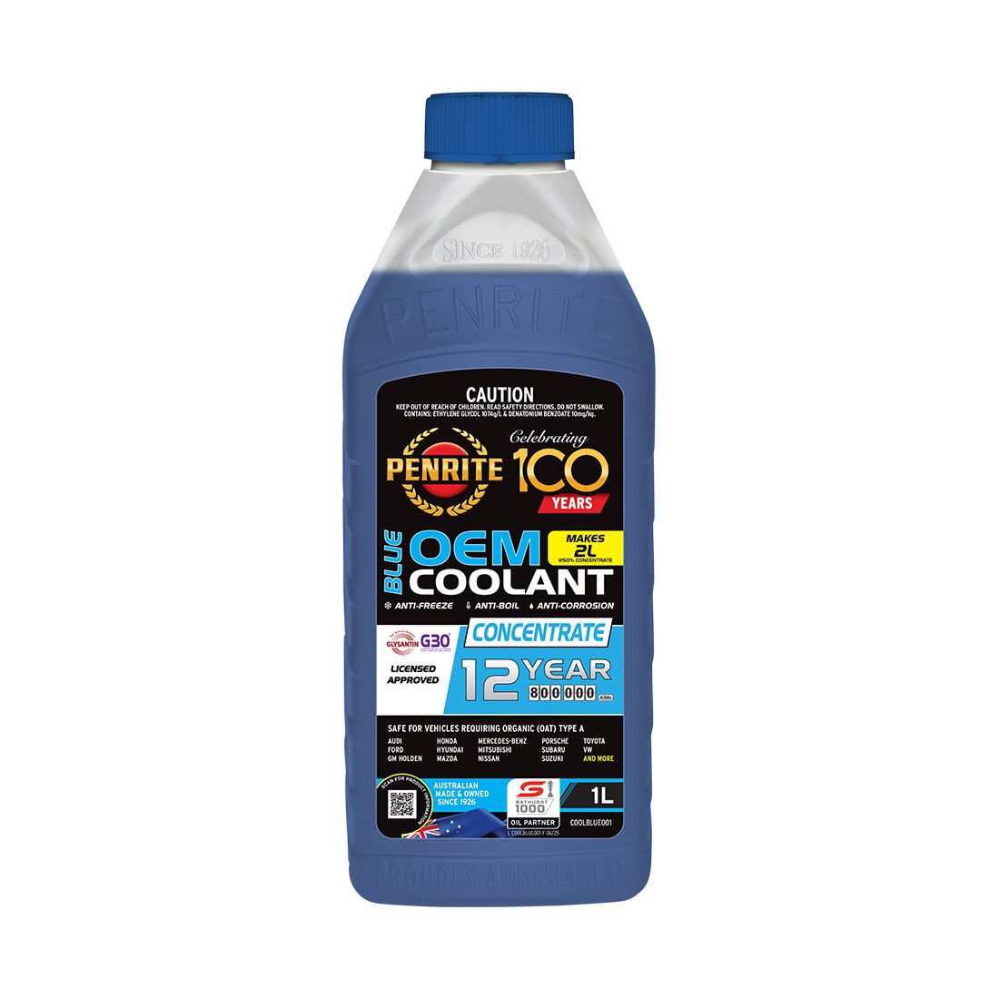 Penrite Blue Long Life Anti Freeze / Anti Boil Coolant Concentrate - 1 Litre, , scaau_hi-res